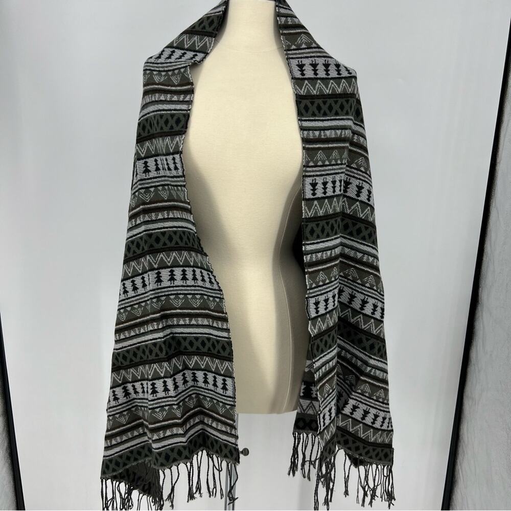 Black and Gray Scarf by K Accessories One Size
